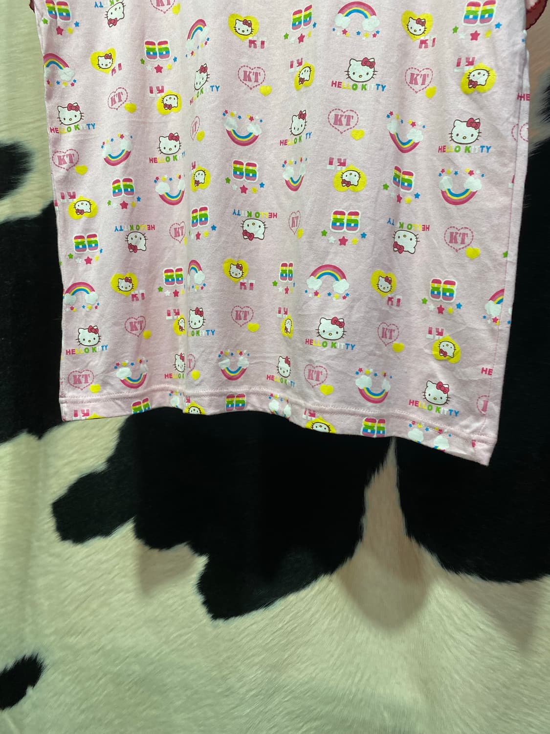 Hello kitty 키티 프린팅 프릴 반팔 티셔츠 상품이미지4