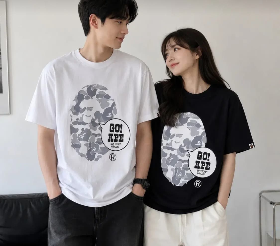 BAPE 베이프 고! 베이프 하라주쿠 카모  반팔 티셔츠 s~xl. 상품이미지4