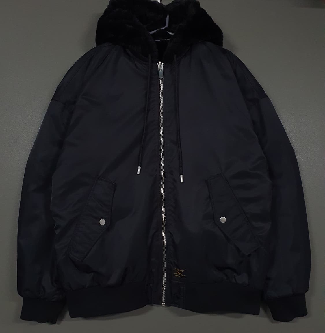 실측 2XL) 자라 신형 리버서블 양면 에코 퍼 후드 MA-1 자켓 블랙 상품이미지3