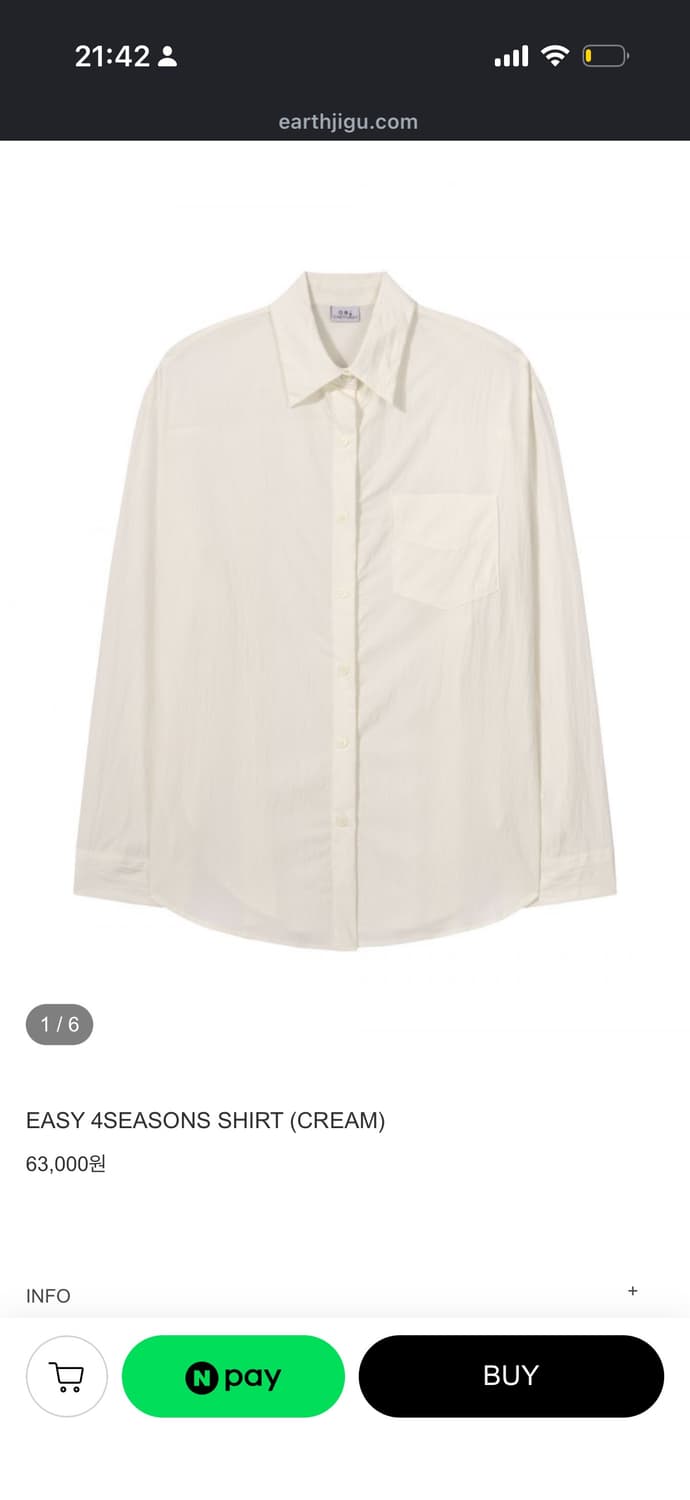EASY 4SEASONS SHIRT (CREAM)  상품이미지1