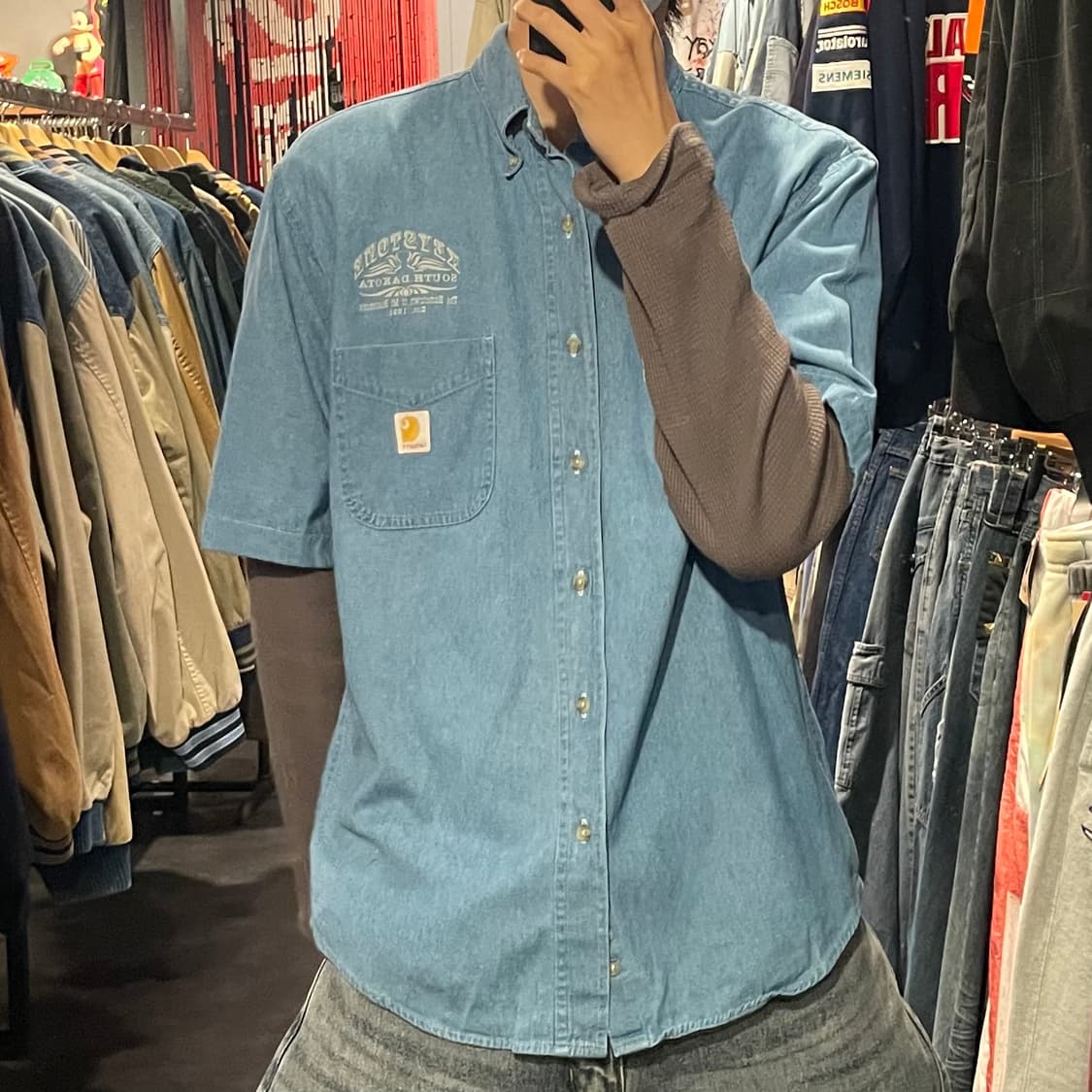 [IM] carhartt 칼하트 데님 반팔셔츠 상품이미지3