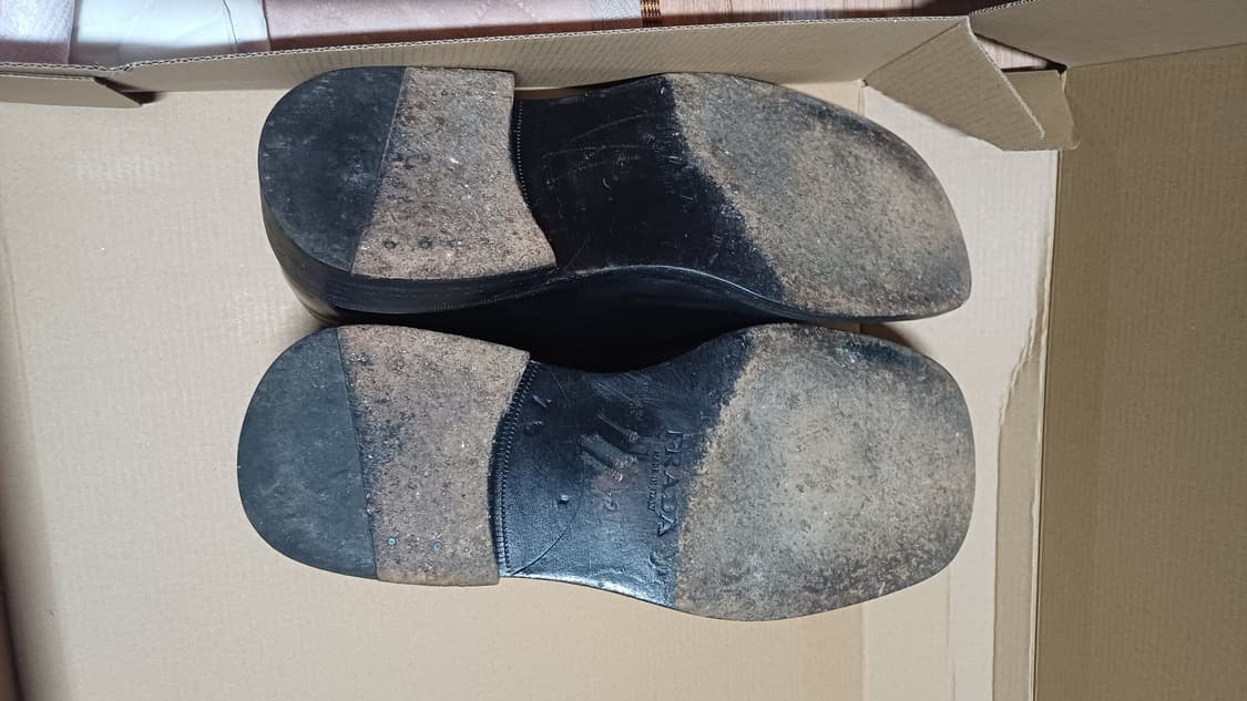 빈티지 프라다 로퍼 블랙 스퀘어토 로퍼 남성용 구두 265 상품이미지3