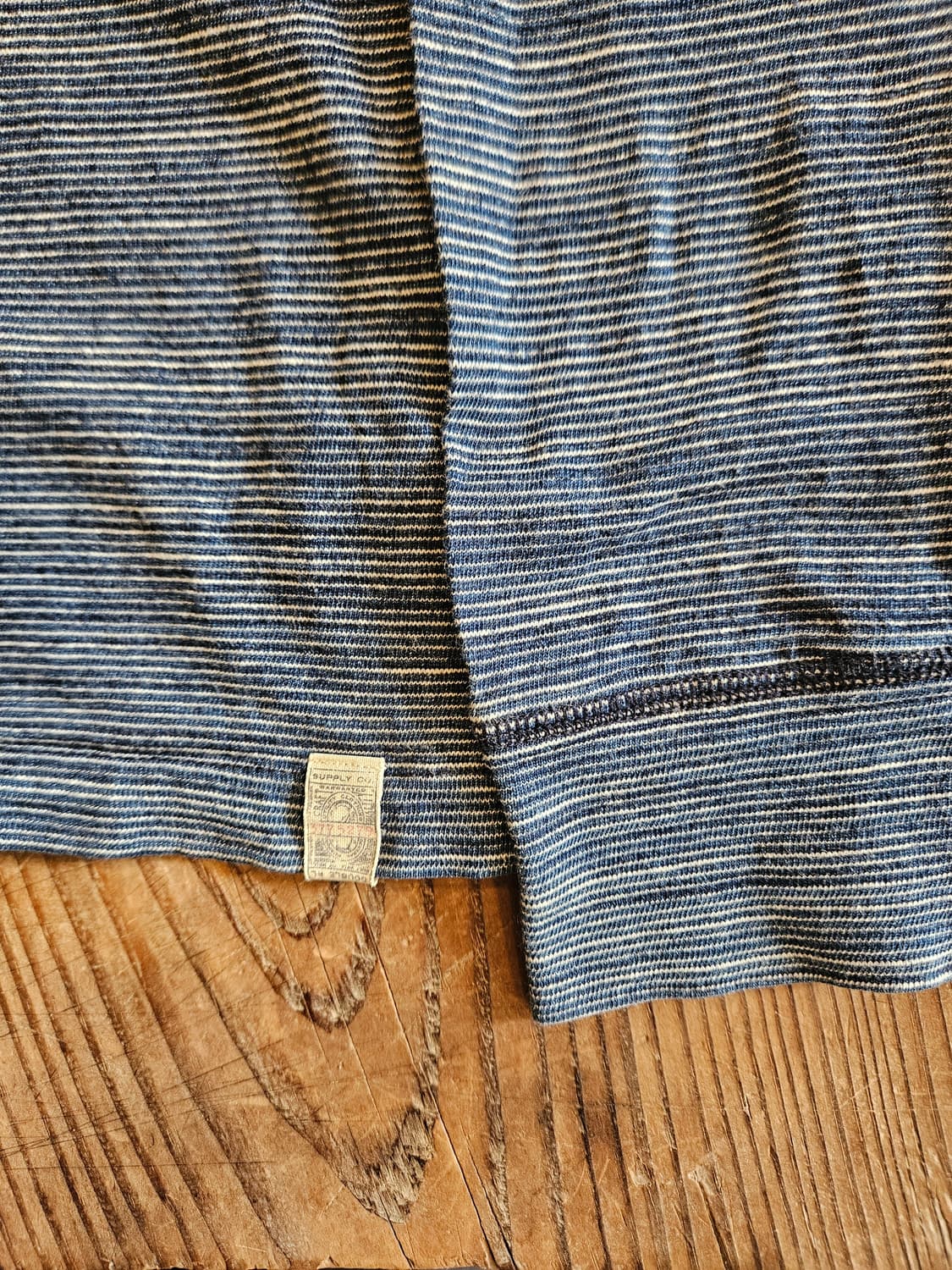 더블알엘 인디고 코튼 스트라이프 헨리넥  상품이미지3