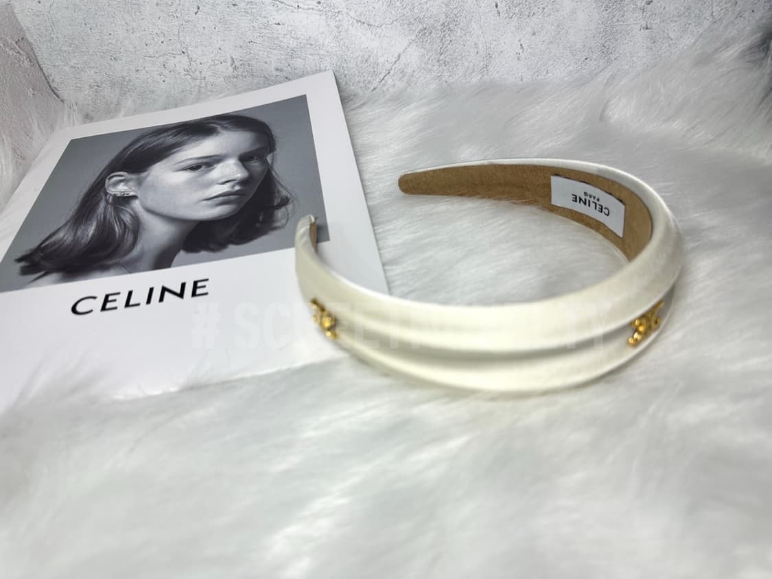 셀린느 실크 헤어밴드 화이트 상품이미지5