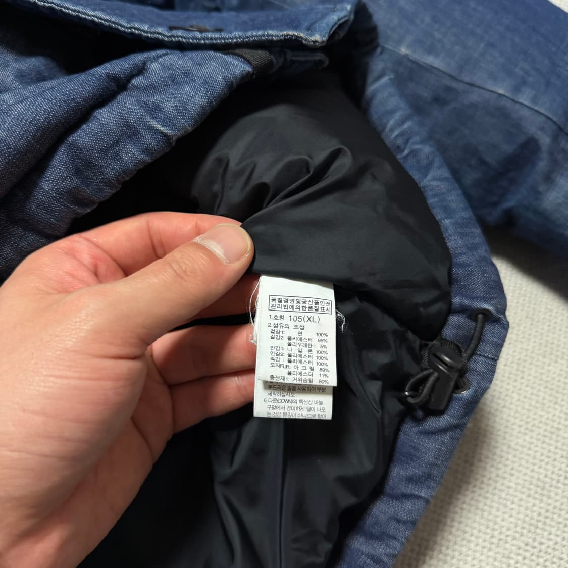 노스페이스 화이트라벨 700 데님 구스다운 패딩 상품이미지4