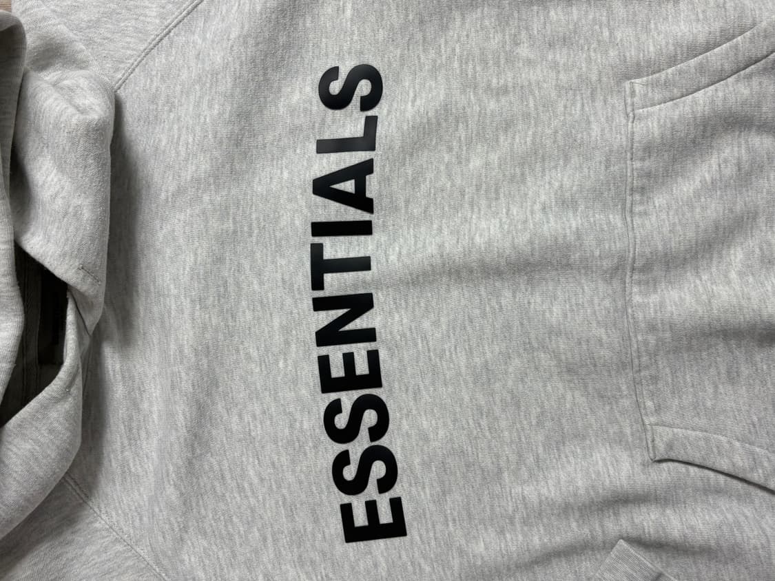 에센셜 후드티 라이트 그레이 L사이즈 상품이미지3