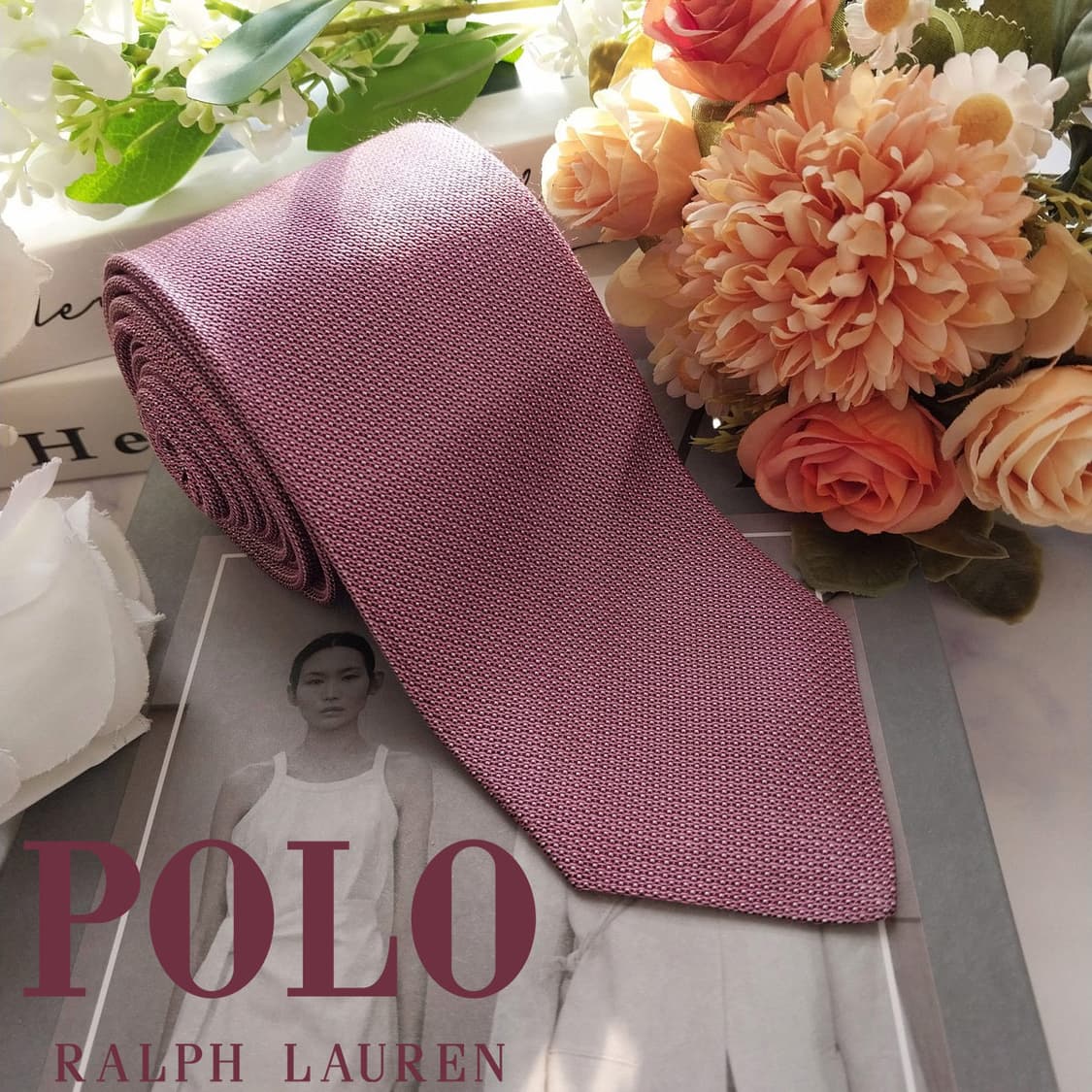 폴로 랄프로렌 실크 인디핑크 솔리드 넥타이 7cm A등급 K1730
 상품이미지2