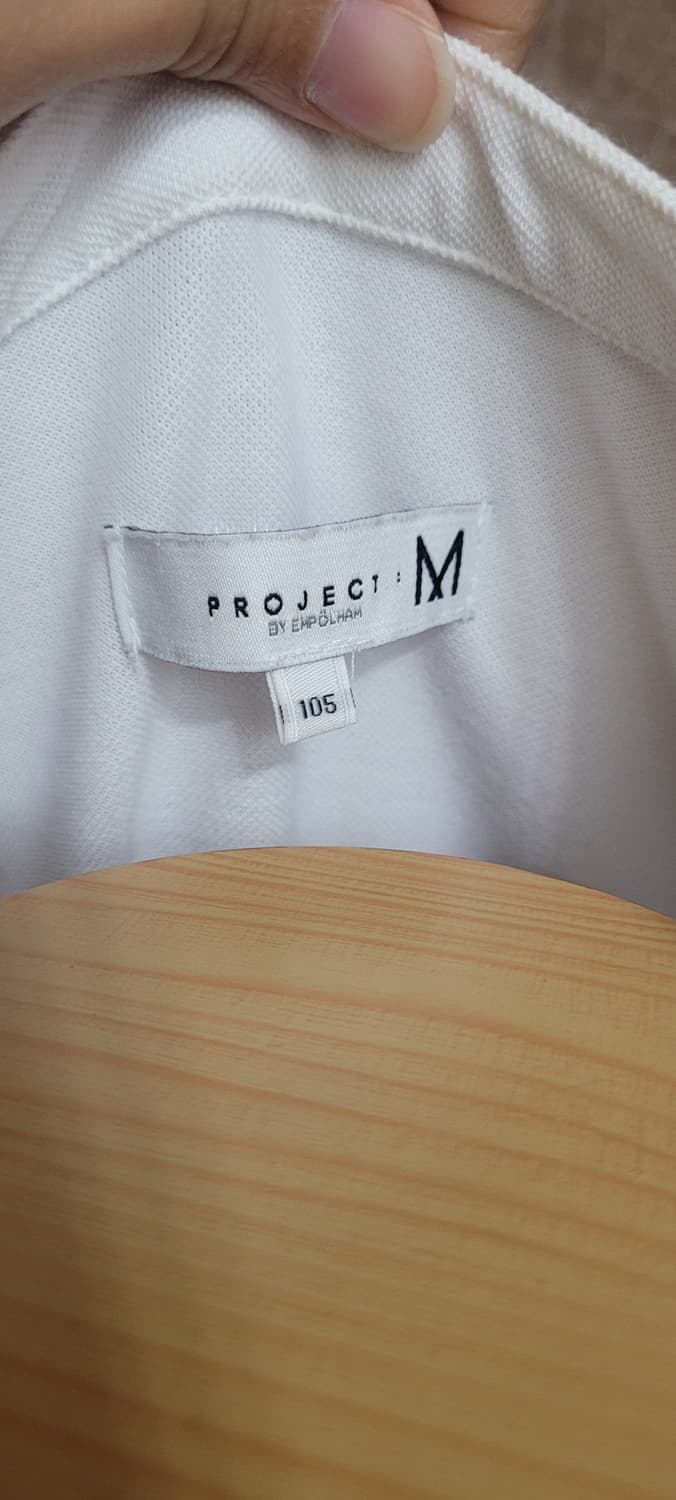 👔남성105사이즈👔프로젝트엠 화이트 배색 카라티 상품이미지5