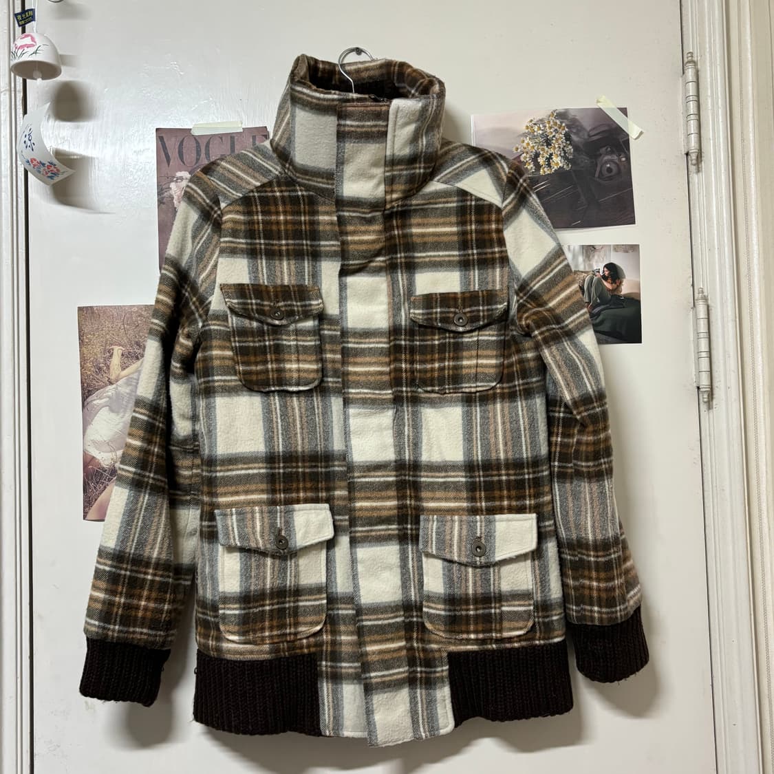 체크 누빔 자켓 상품이미지1