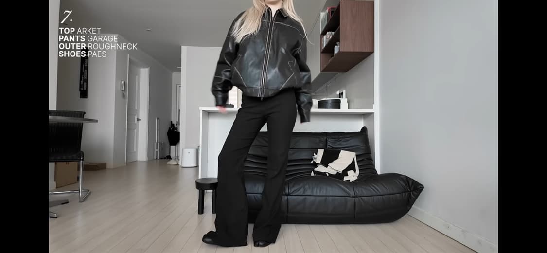 러프넥 레더 블루종 자켓 상품이미지3