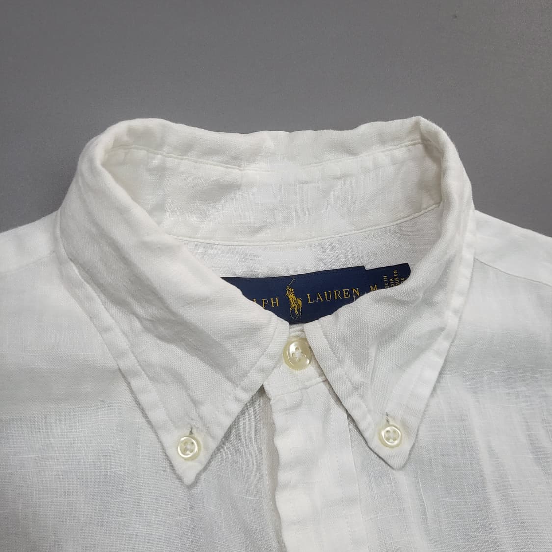 폴로 랄프로렌 신형 린넨 화이트 셔츠 M 클래식핏 상품이미지4