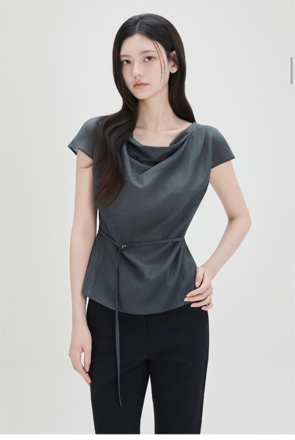 미쏘 카울넥 반팔 블라우스(새상품) 상품이미지2