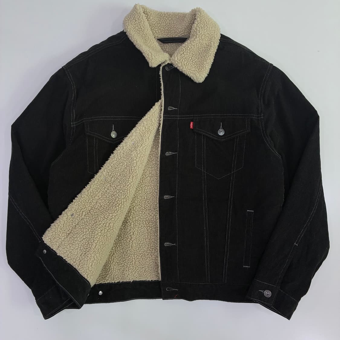 Levi's 리바이스USA 블랙 코듀로이 쉐르파 레드탭 자켓 상품이미지3