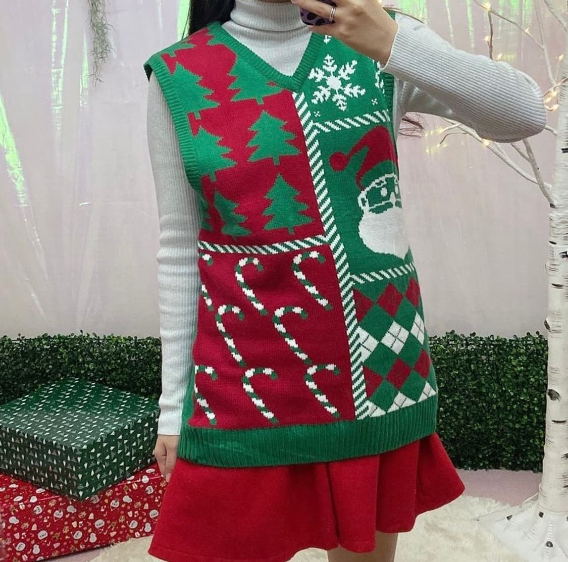 산타클로스 크리스마스 니트조끼 어글리니트 상품이미지4