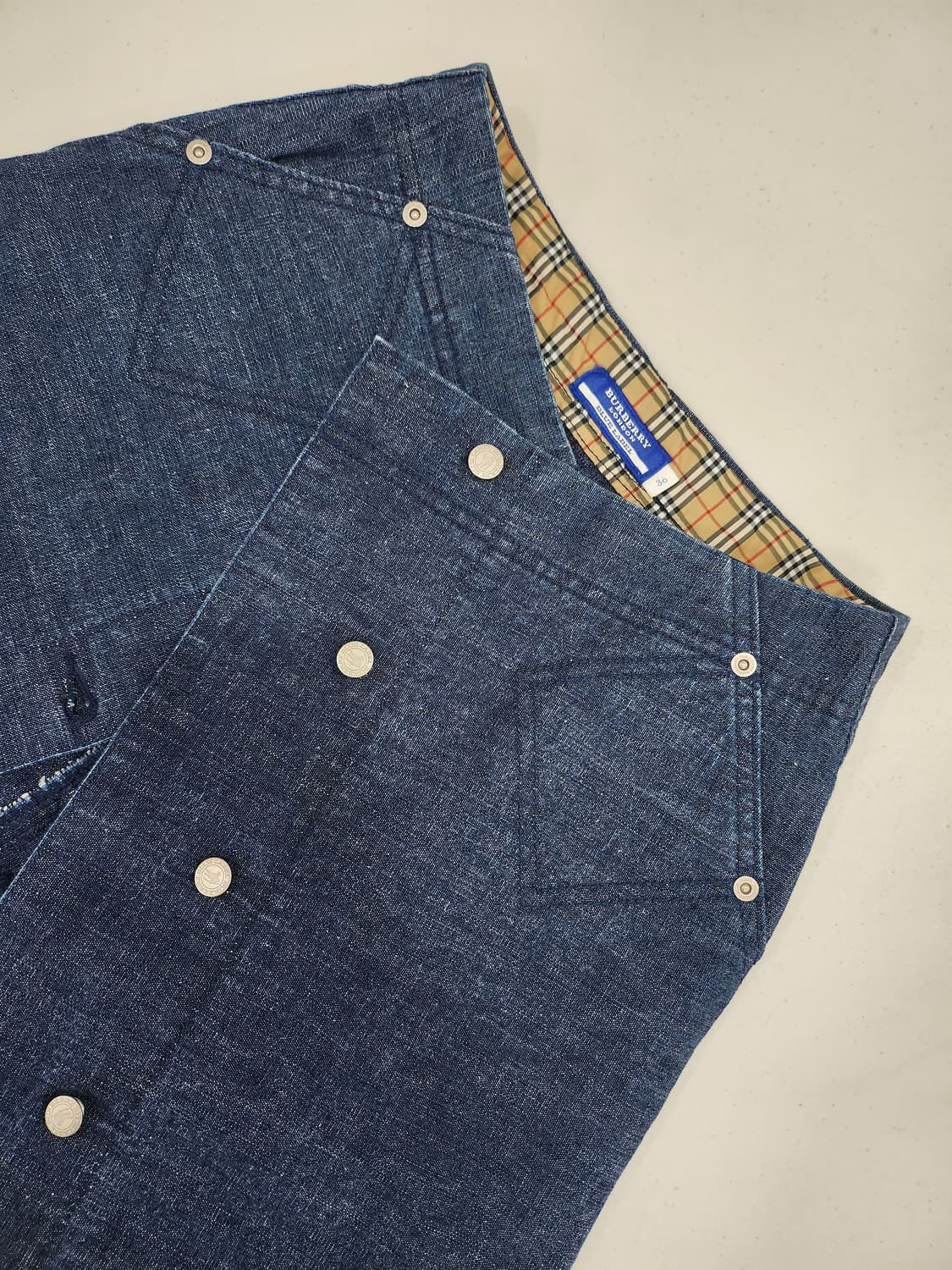 버버리 블루라벨 데님 버튼 스커트 36  노바체크 플라워 프린트 A라인
 상품이미지7