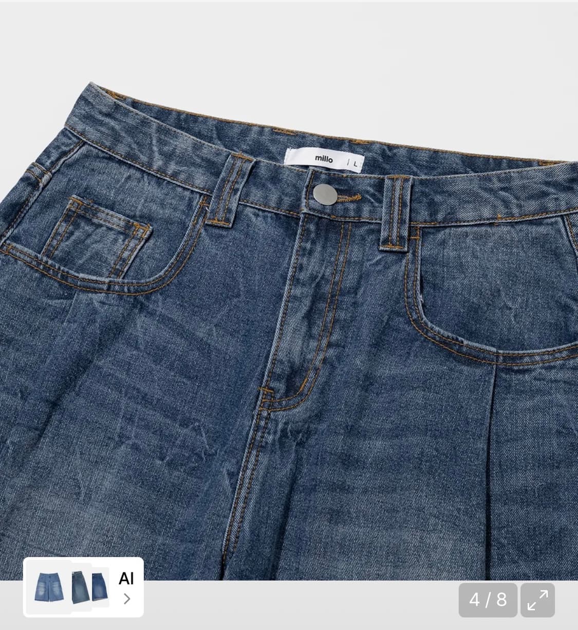 밀로 아카이브 데님 버뮤다 팬츠 미드 블루 S 상품이미지3