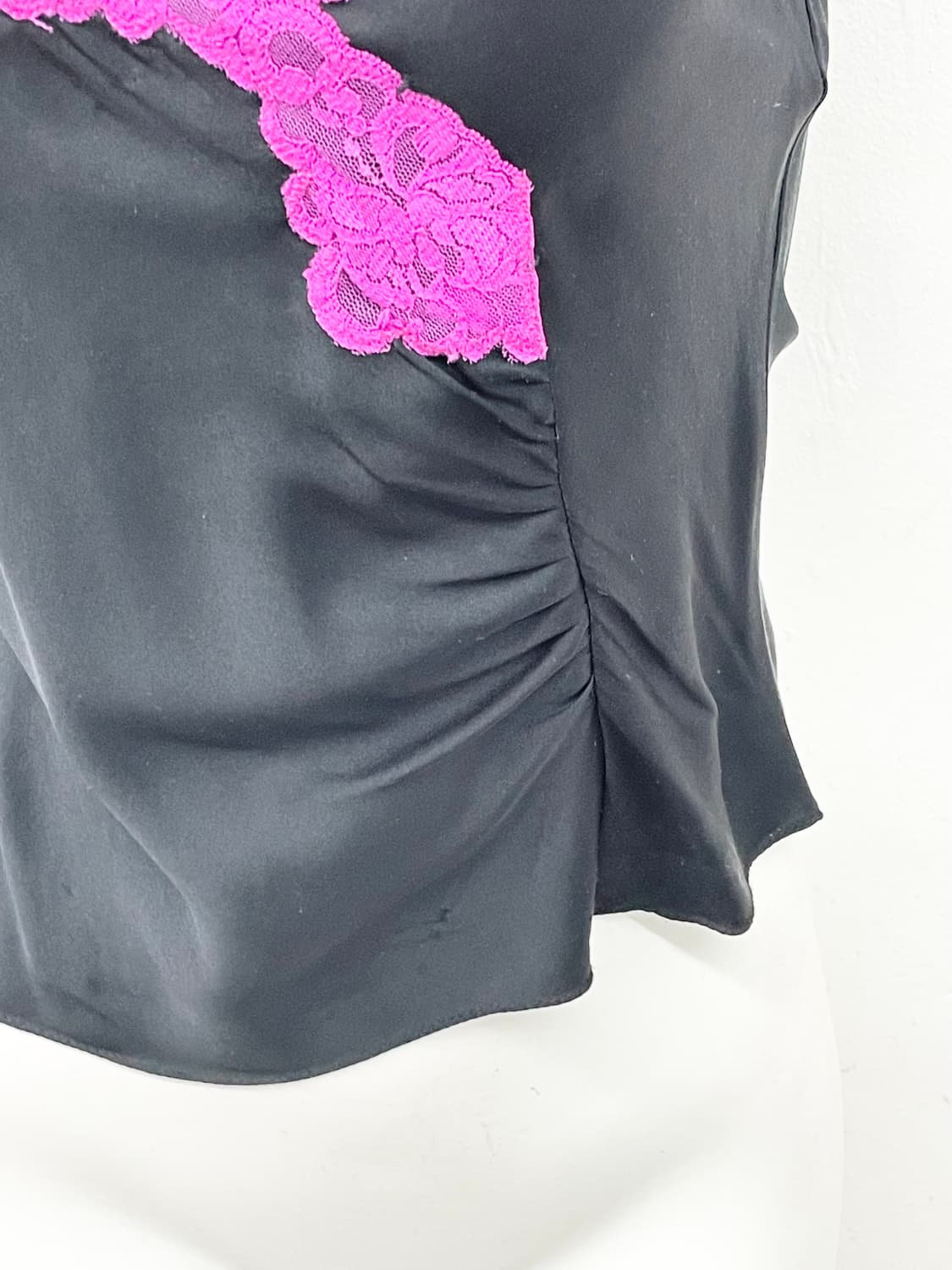 모르간 실크 셔링 레이스 슬립 상품이미지3