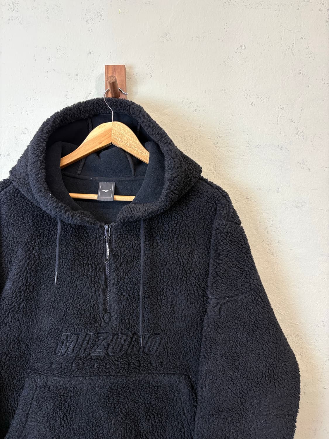 미즈노 보아 반집업 후리스 블랙 상품이미지2