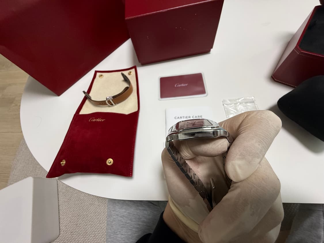 [M] 까르띠에 산토스 미디움 워치 WSSA0029 상품이미지8