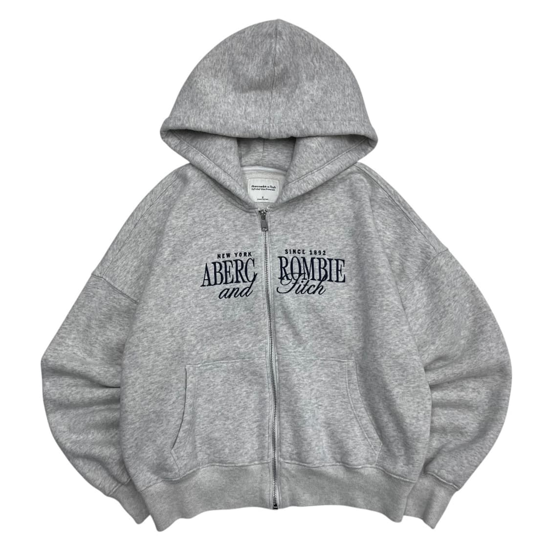 아베크롬비 레터링 센터로고 백멜란지 후드집업 S 상품이미지2