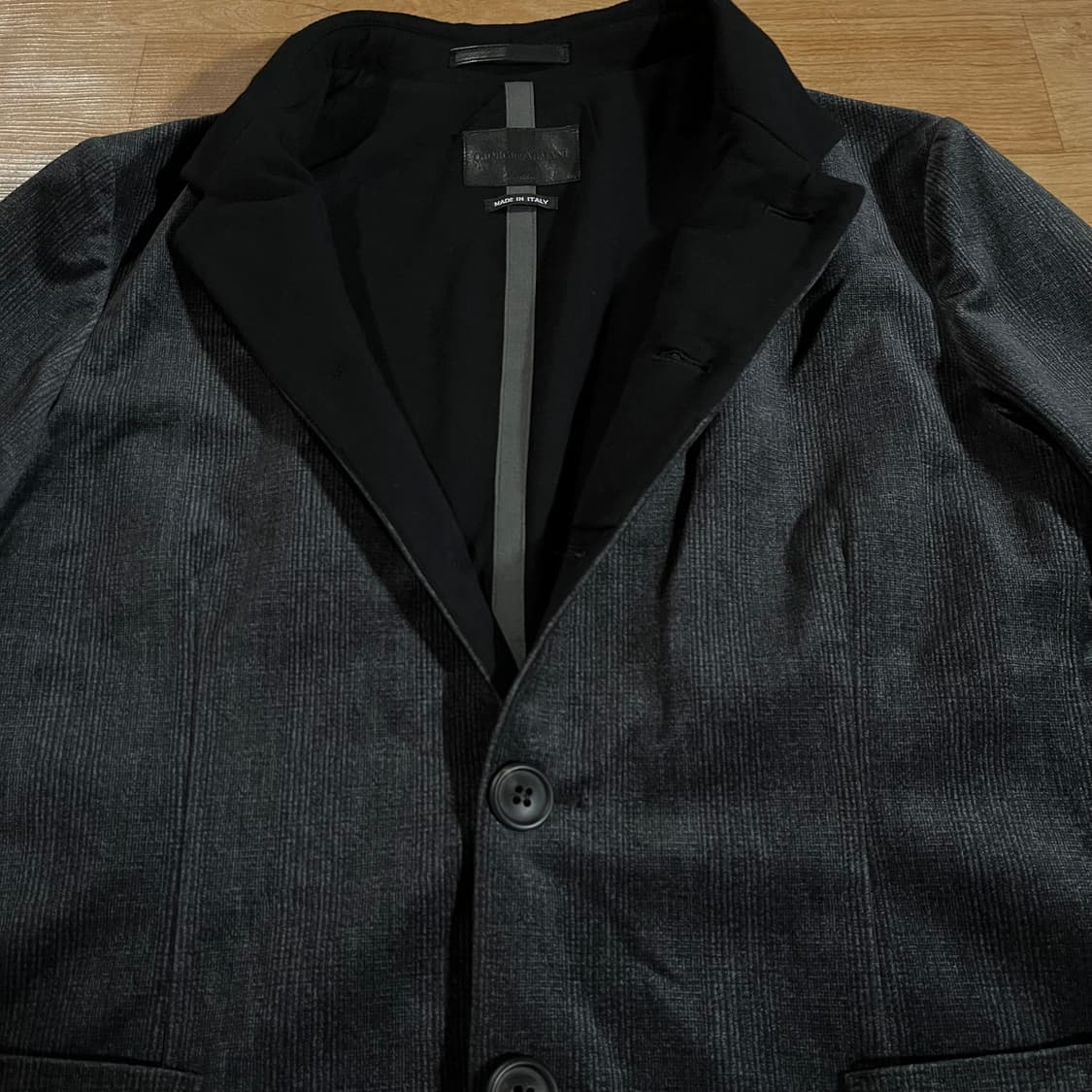 [105] 조르지오 알마니 글렌체크 벨벳자켓 상품이미지2