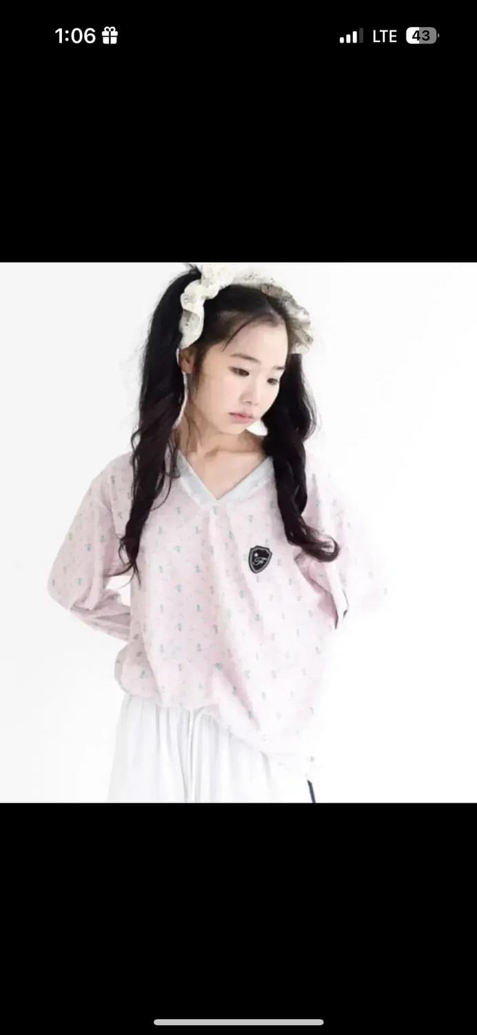 샵페어리 테리 플라워 셔츠 핑크 상품이미지1