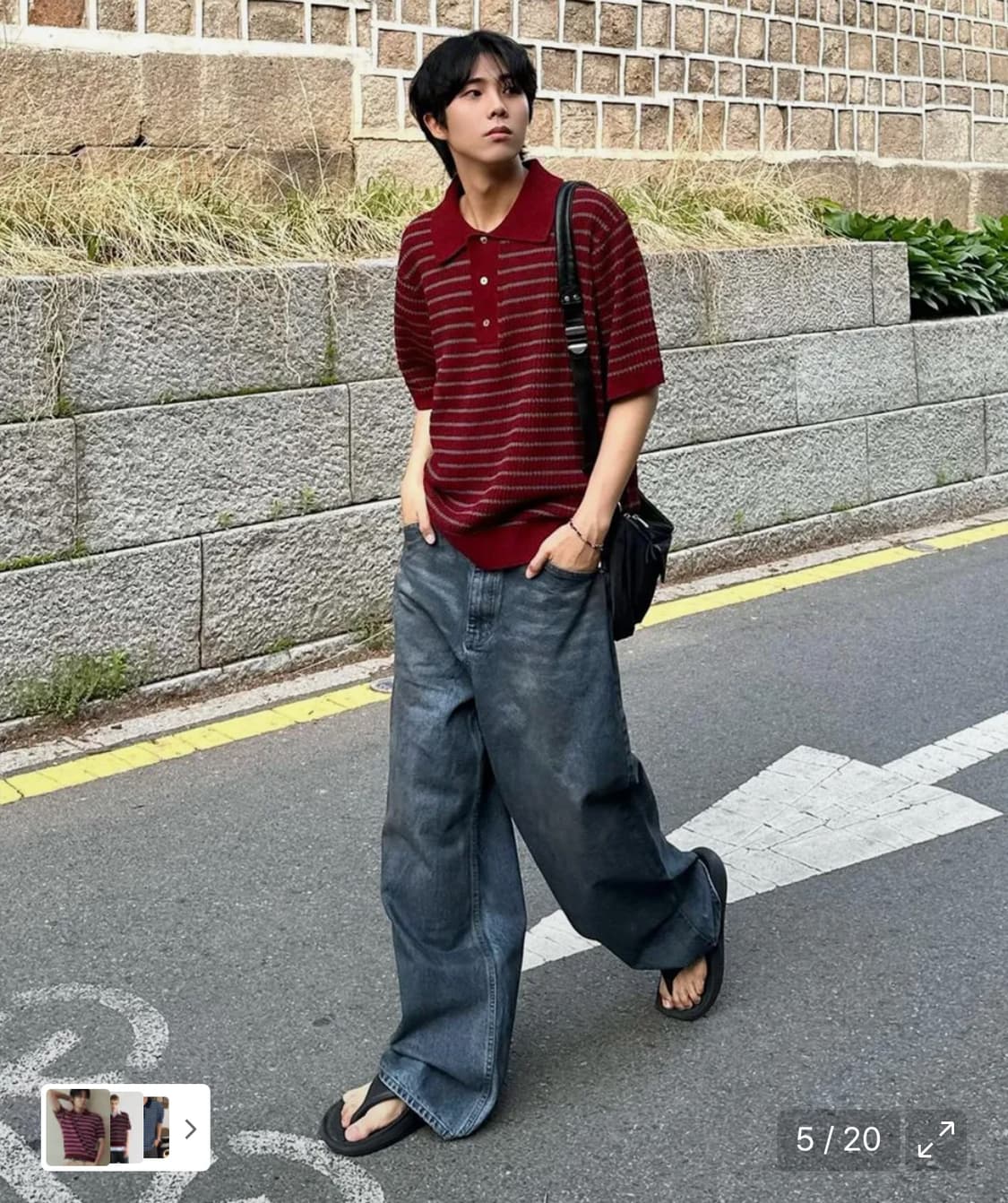 스트라이프 칼라 니트웨어 상품이미지3