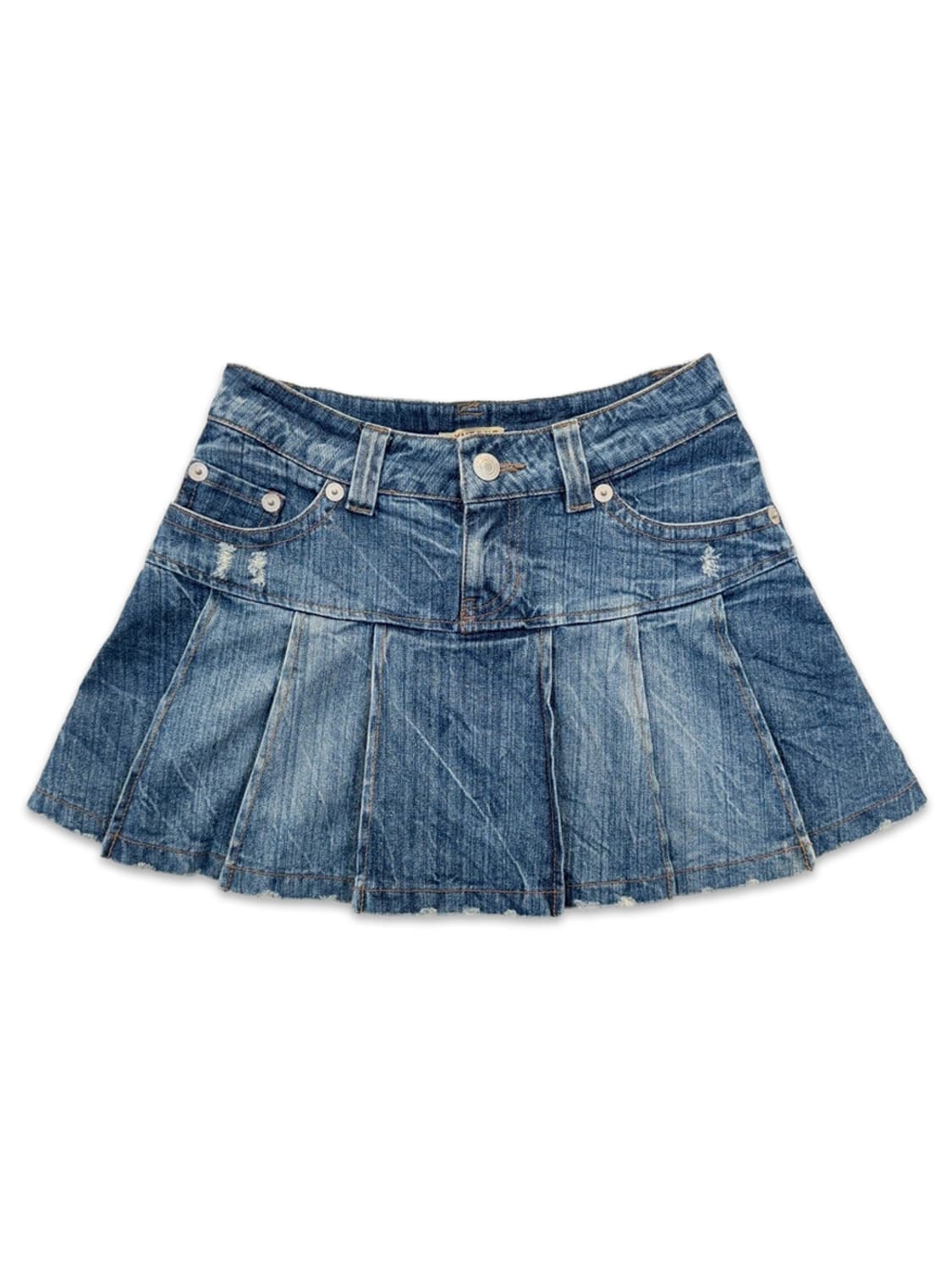 빈티지 PLYMTONE 데님 미니 플리츠 스커트 상품이미지1