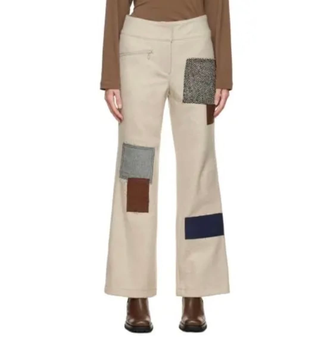 [1]더오픈프로덕트 Raw-Cut 울 패치워크 팬츠/베이지 상품이미지2