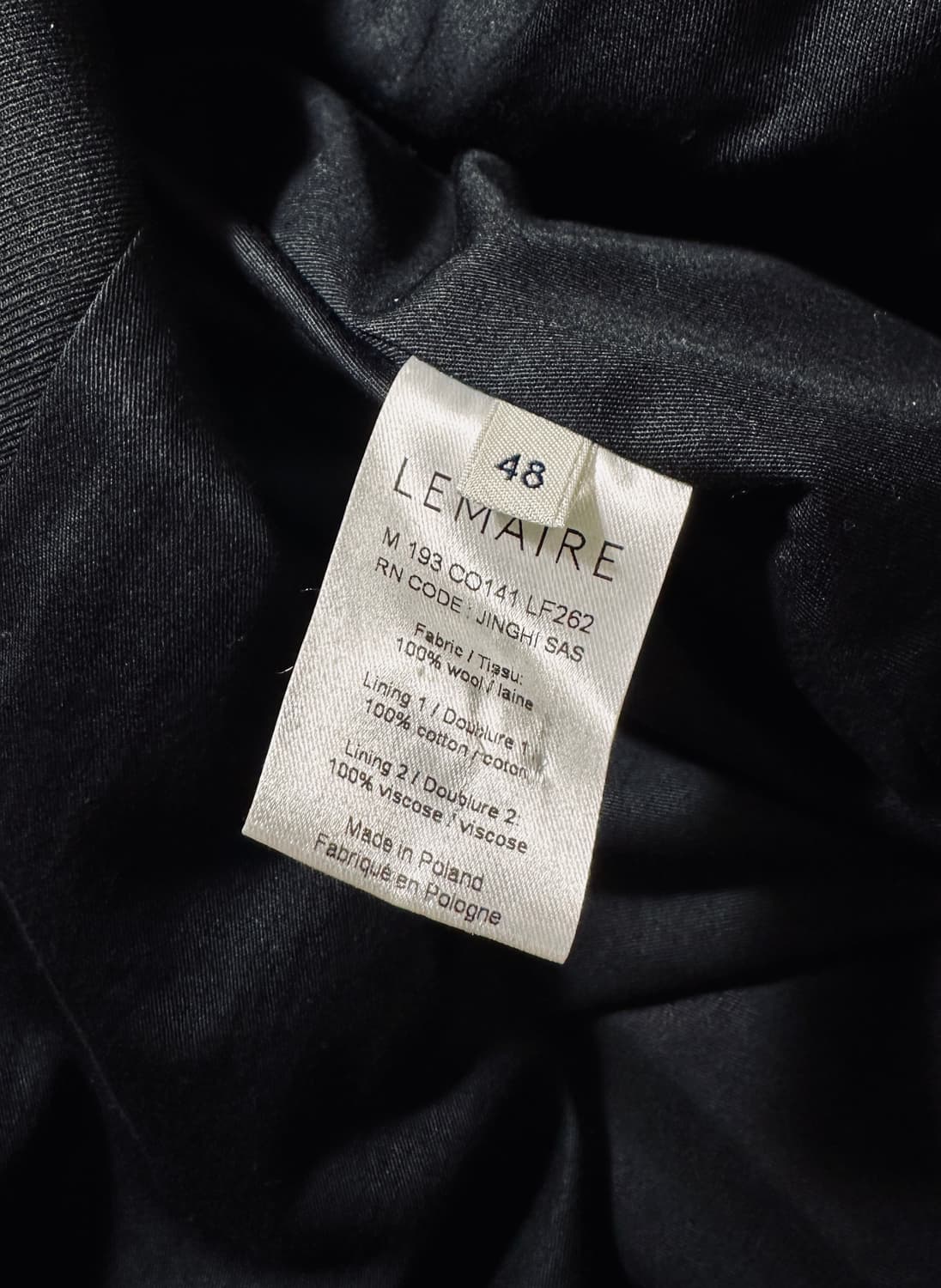 르메르 체스터필드 코트 48사이즈 블랙 상품이미지6