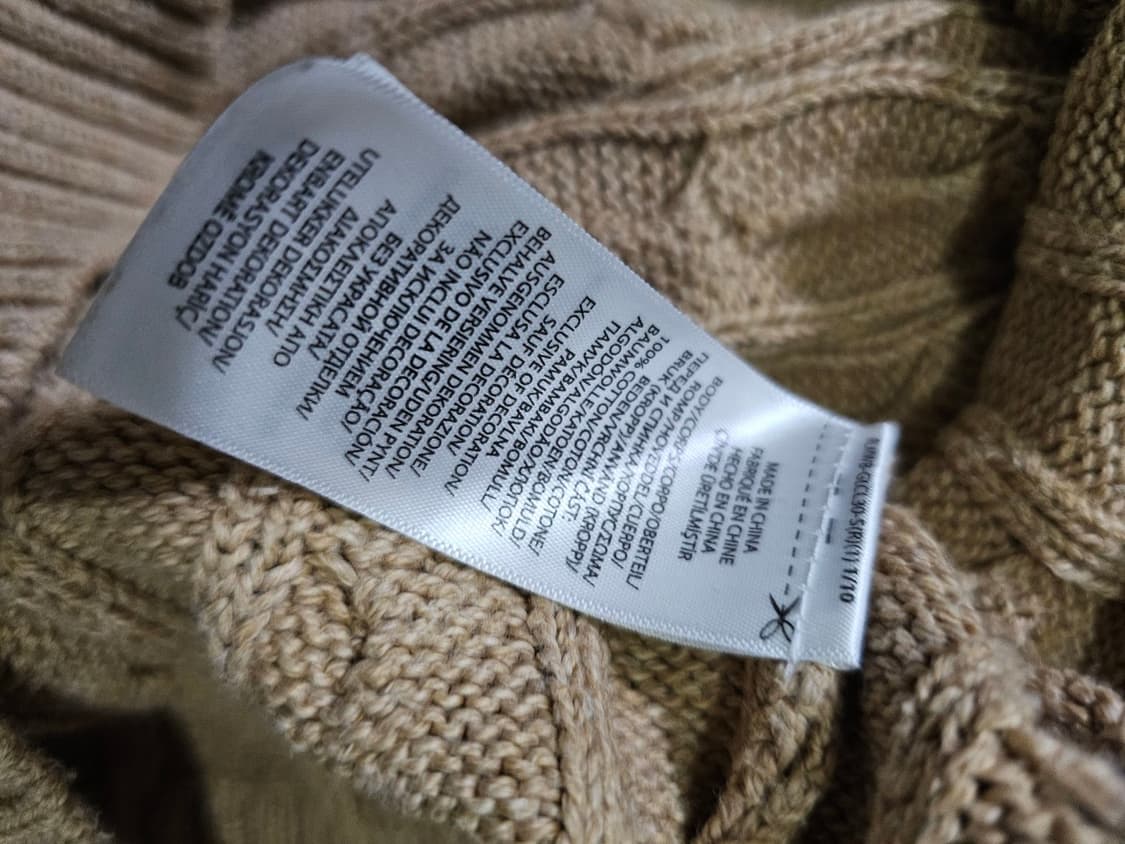 폴로 POLO 꽈배기 베이지 반집업니트 95 / M 상품이미지6