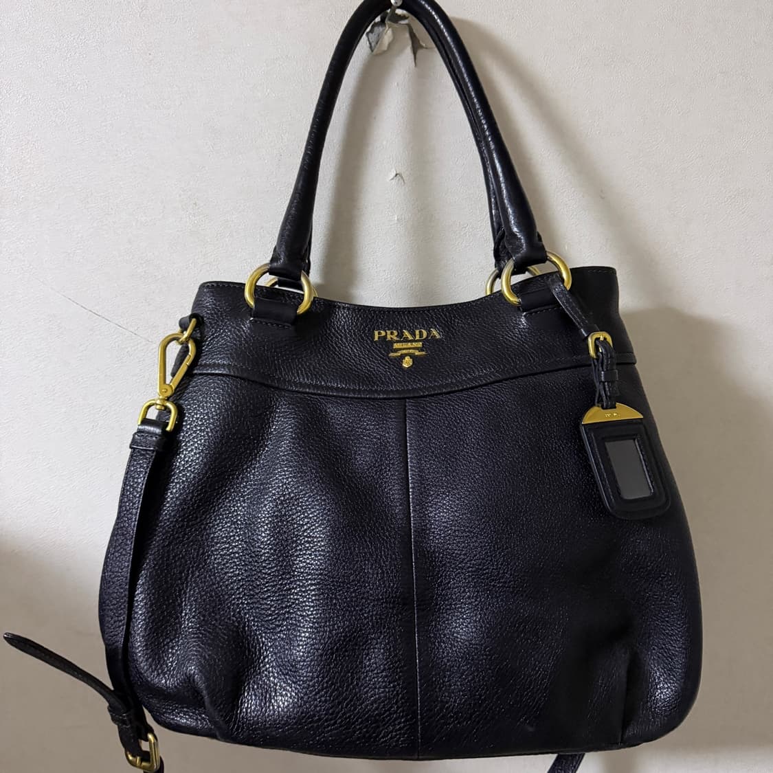 프라다 BN1777 블랙 비텔로 다이노 금장 토트&크로스백 상품이미지2