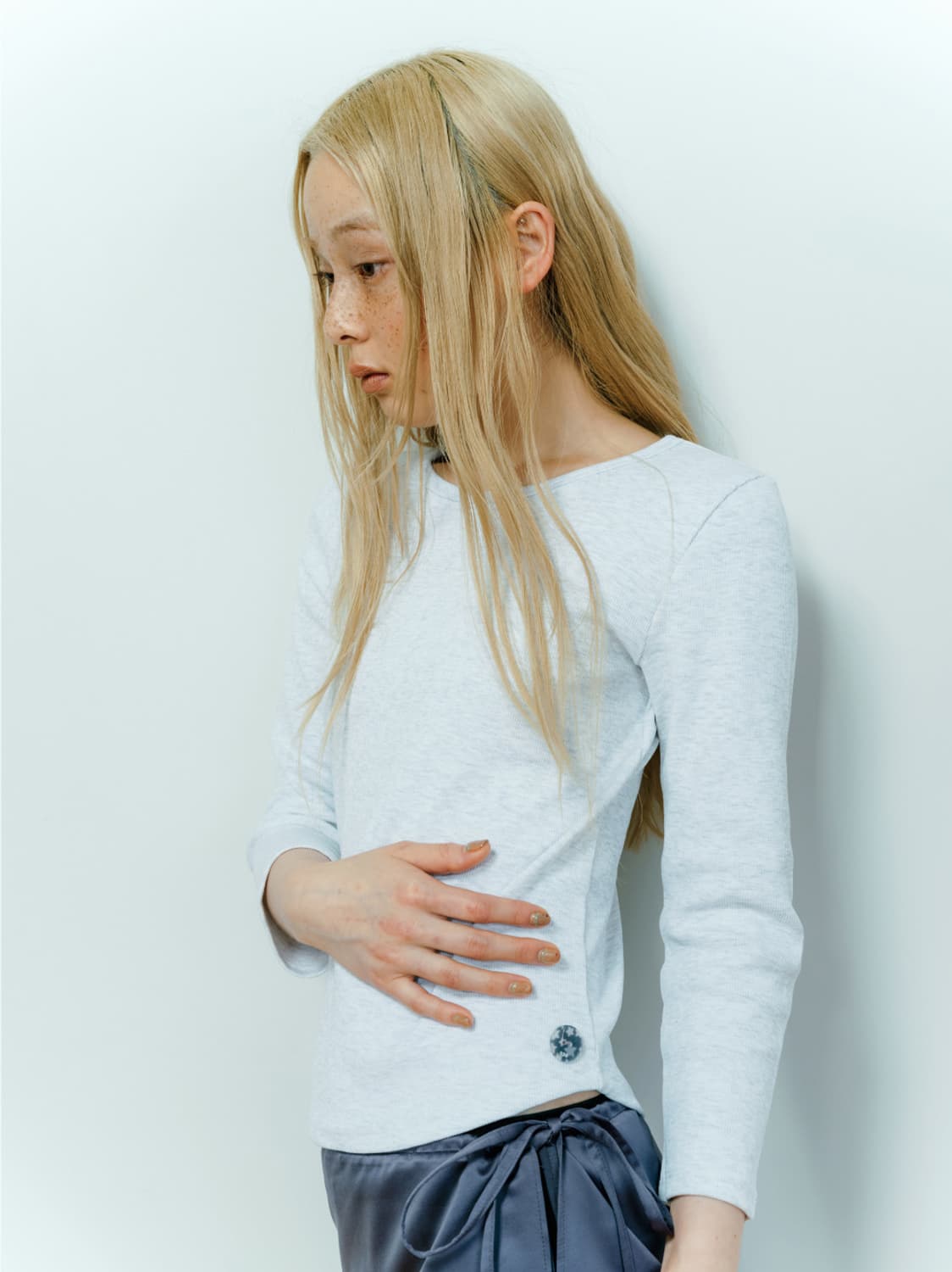 Coyseio 038 capri sleeves white melange 상품이미지3