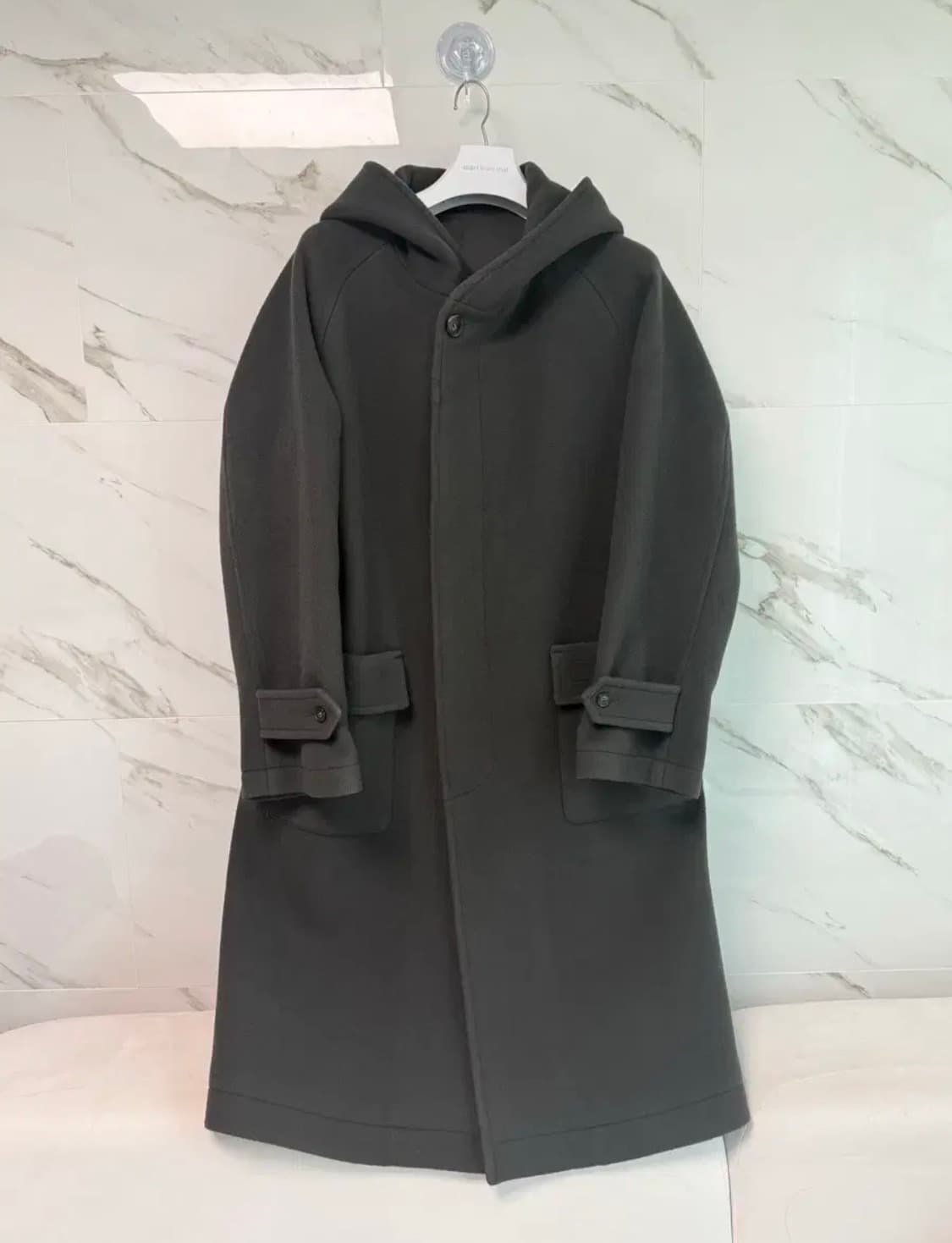 22FW 홀리선 롱그로브 울 후드 코트 상품이미지3