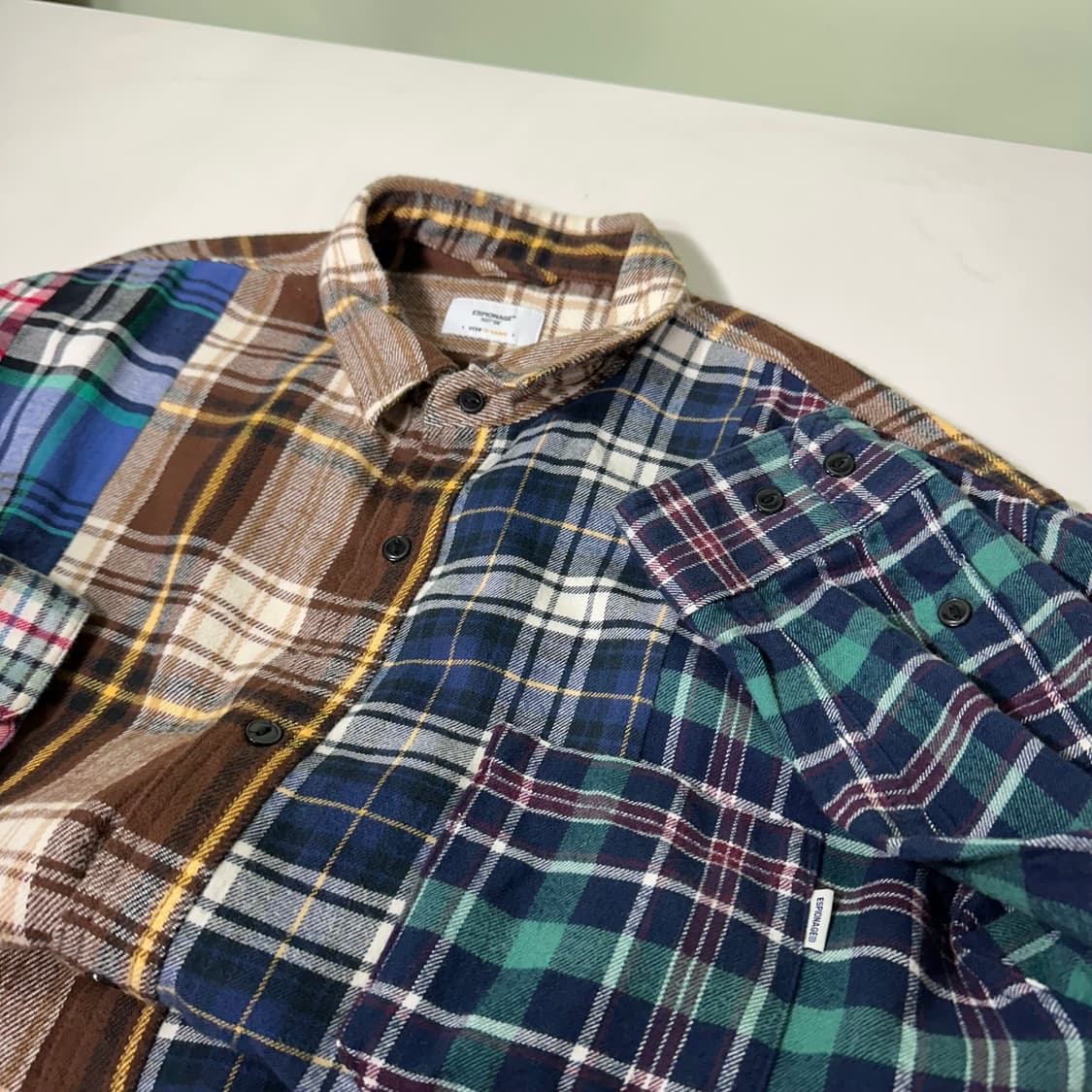XL 에스피오나지 오버핏 원포켓 멀티체크 플란넬남방 상품이미지1