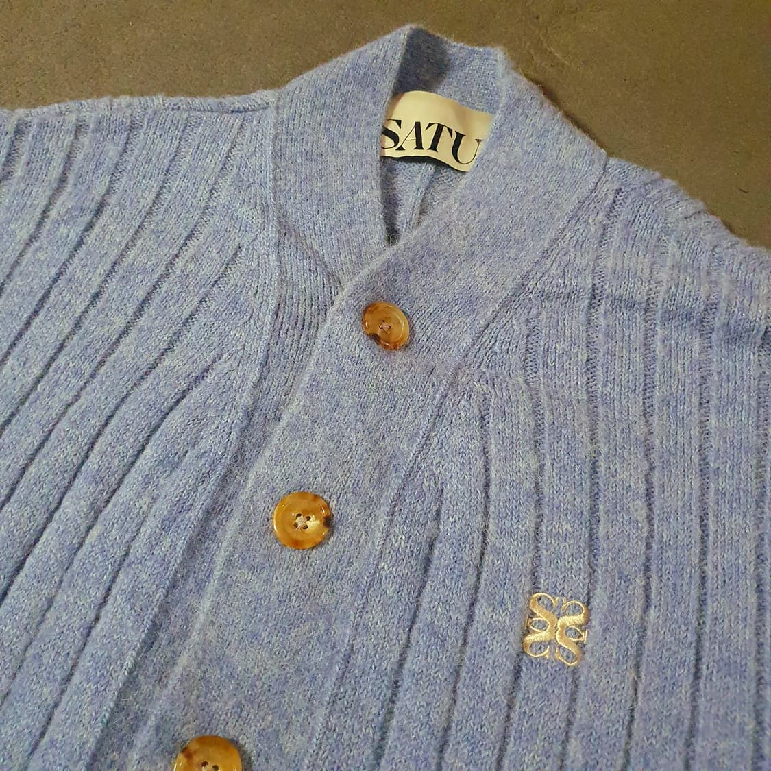 세터 파로 오버사이즈 알파카 브러쉬 가디건 L 웜스카이 상품이미지6