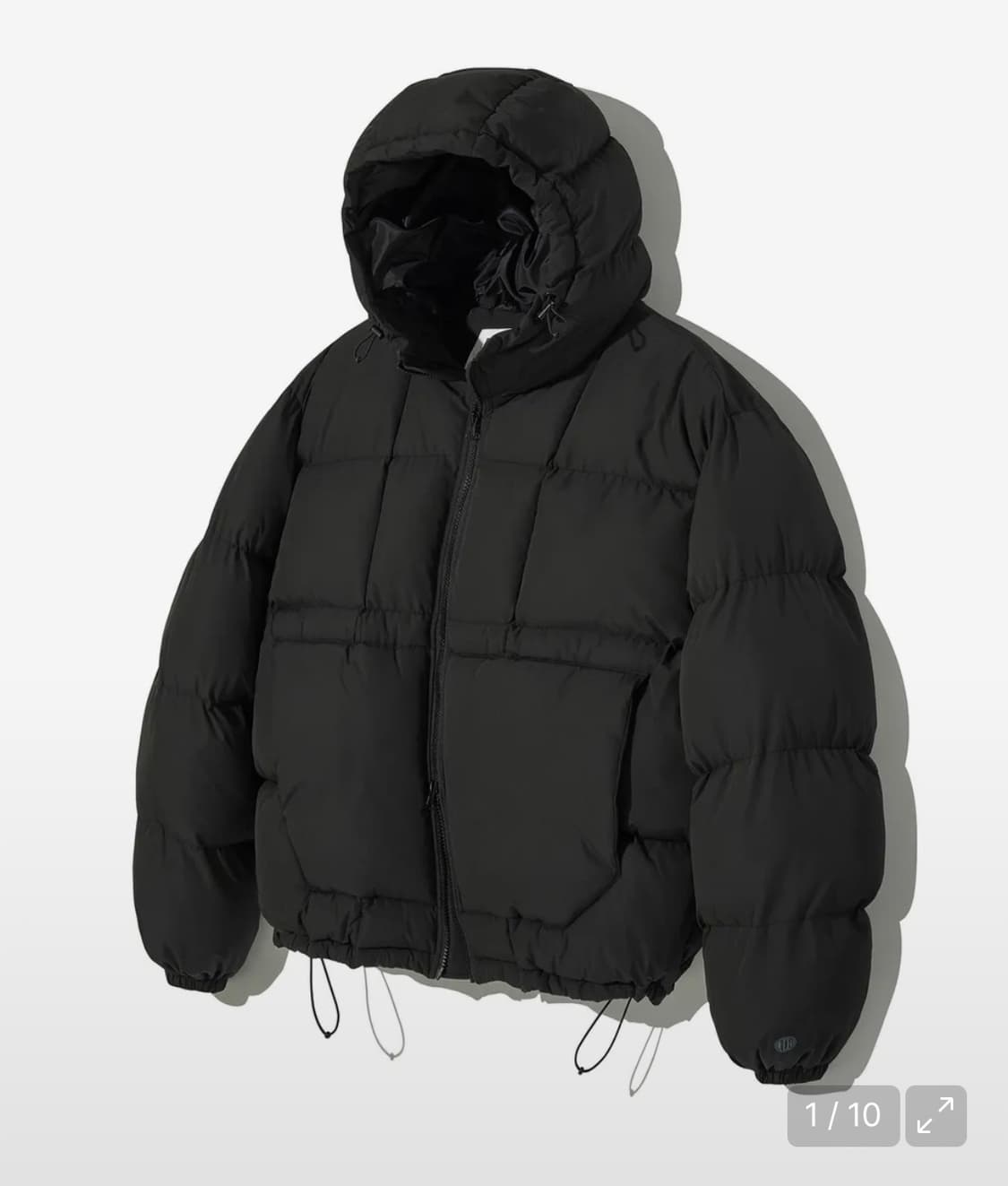 어반디타입 헤비 웰론 배색 후드 숏 패딩 블랙 s 상품이미지1