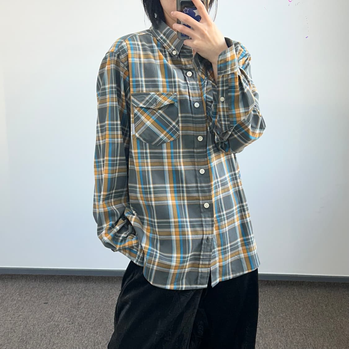 Columbia 콜롬비아 그레이 옐로우 체크 셔츠 상품이미지2