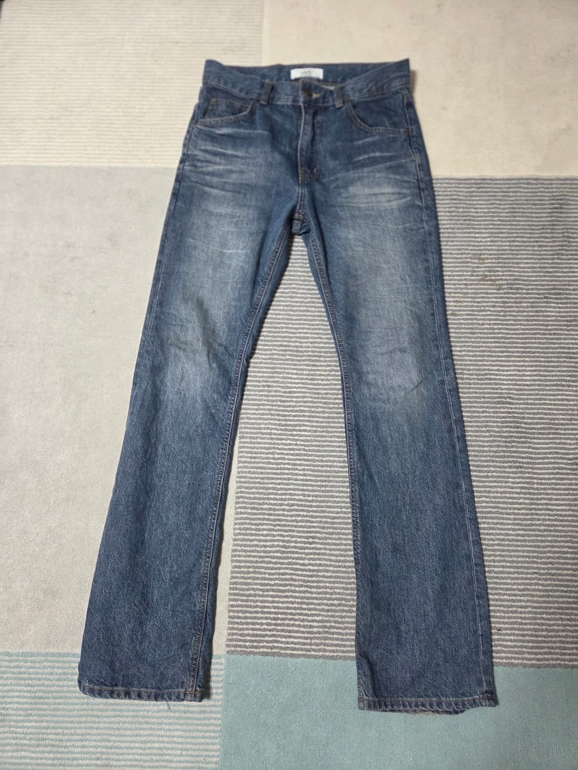 엘무드 슬래시 플레어 데님 그레이쉬 블루 44 상품이미지1