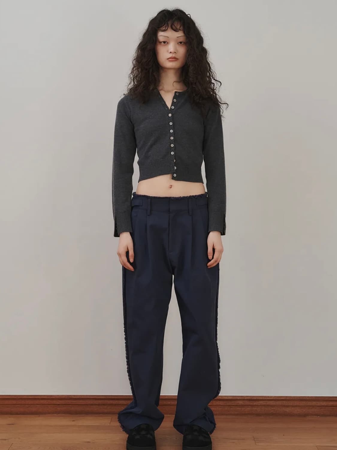 플리즈프로젝트 버튼 가디건 그레이 상품이미지2