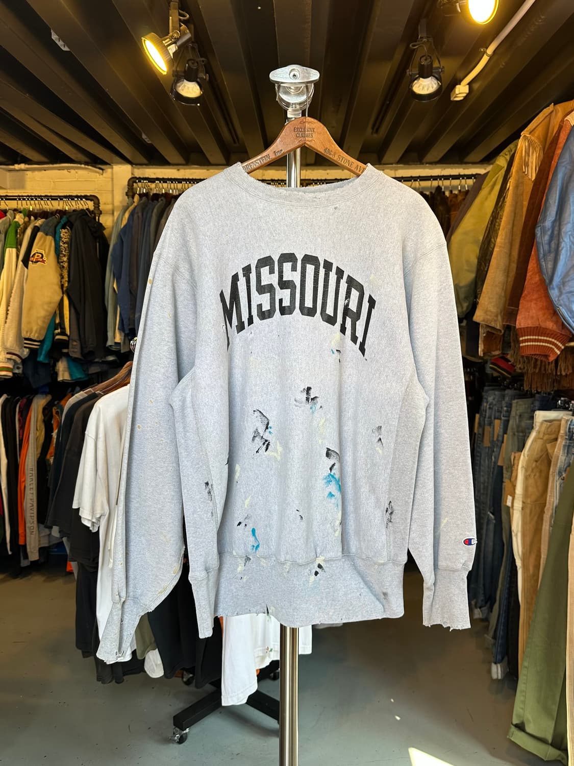 챔피온 헤비웨이트 리버스위브 데미지 페인팅 스웻셔츠 상품이미지1