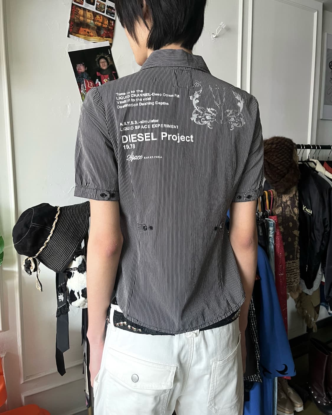 DIESEL Back Lettering 1/2 Stripe Shirt 상품이미지2