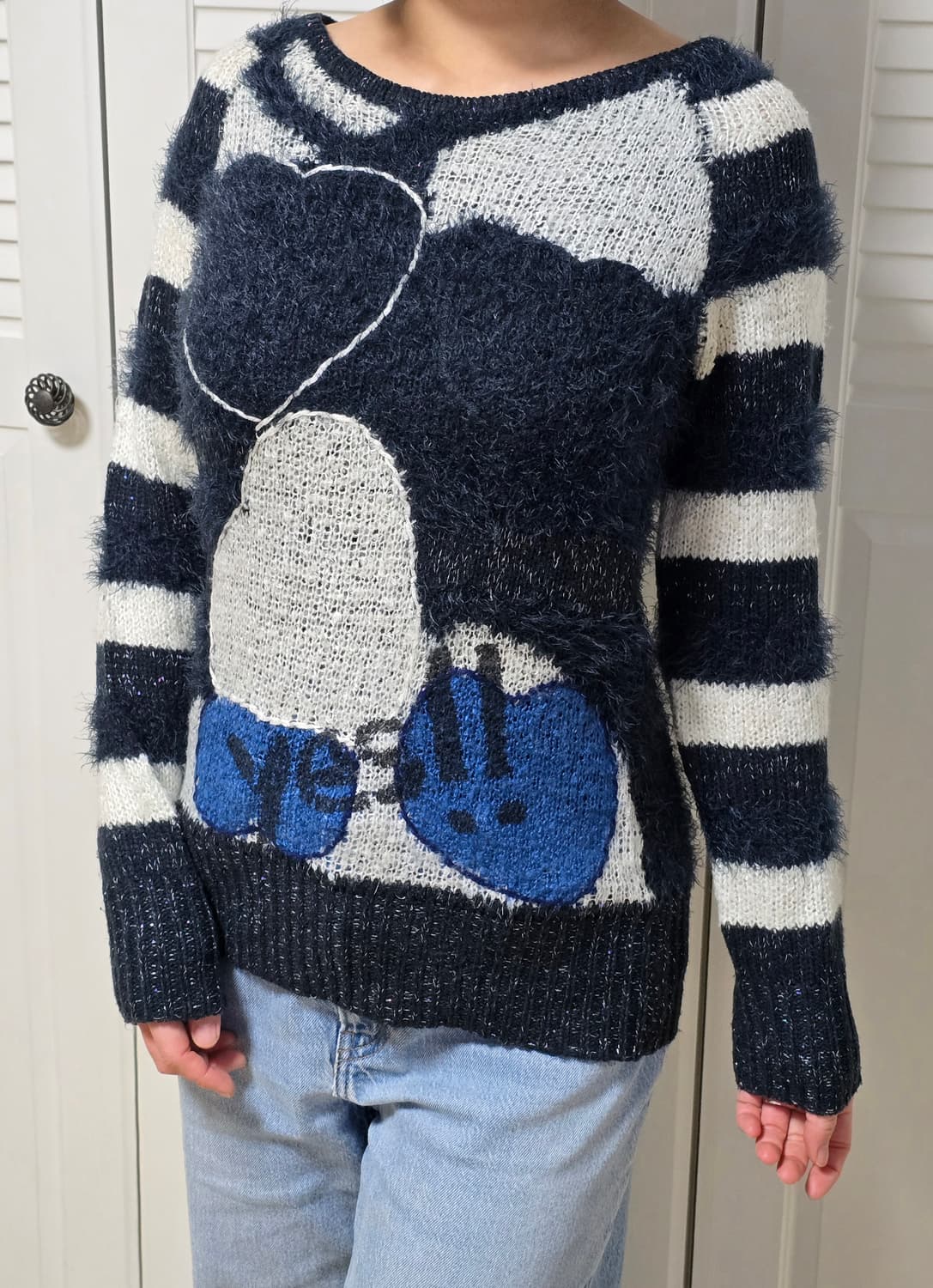 Desigual 데시구알 하트 스트라이프 니트 롱슬리브 상품이미지1