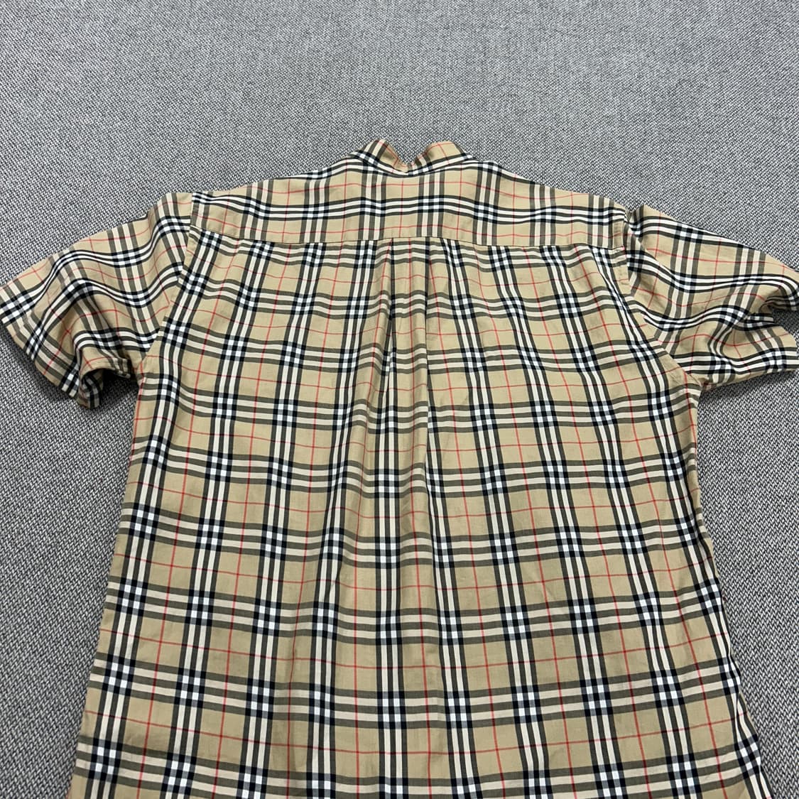 버버리 헨리넥 기마로고 체크셔츠(S) 상품이미지5