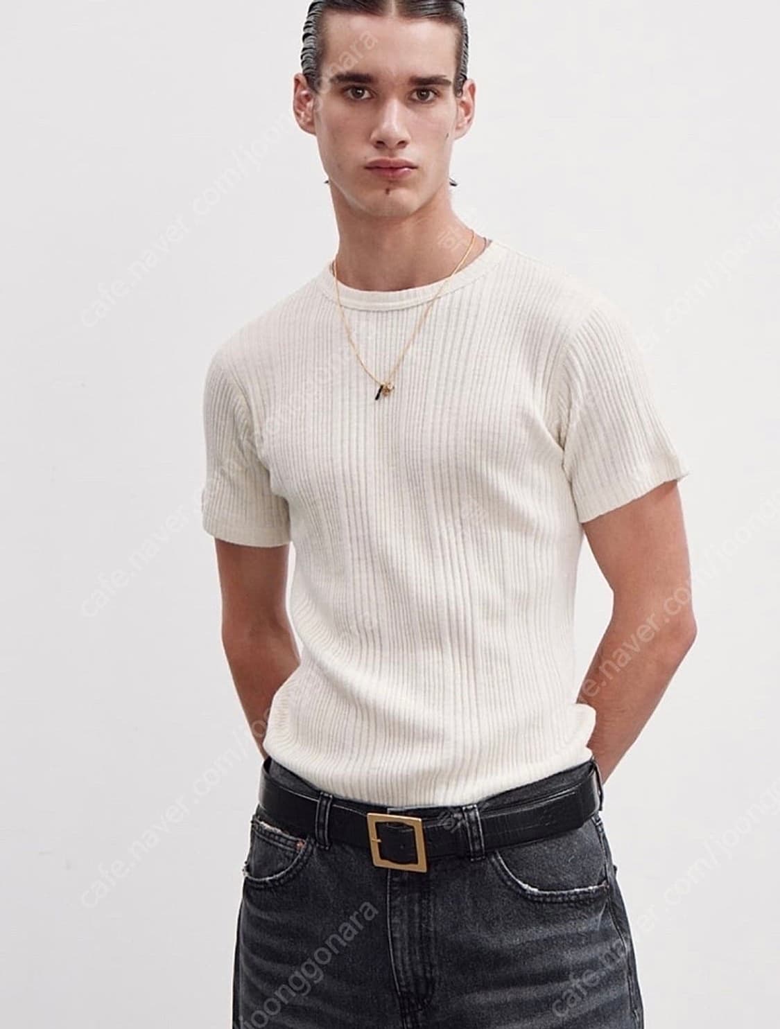 렉토 23FW 울 블렌드 티셔츠 크림 (S) 상품이미지1