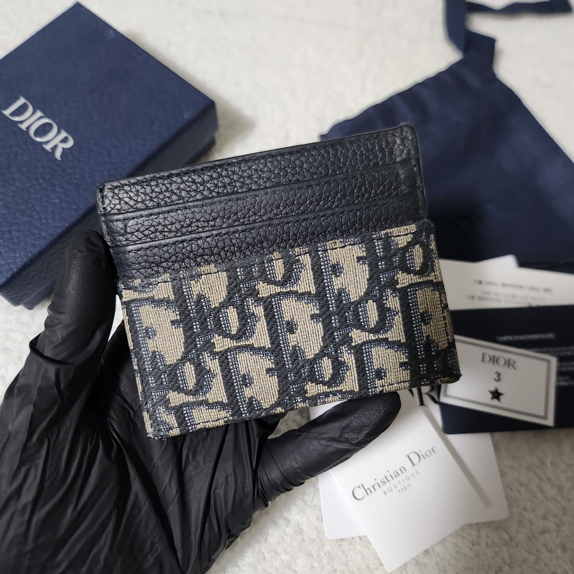 [풀구성]디올 오블리크 카드홀더 카드지갑 베이지 상품이미지3