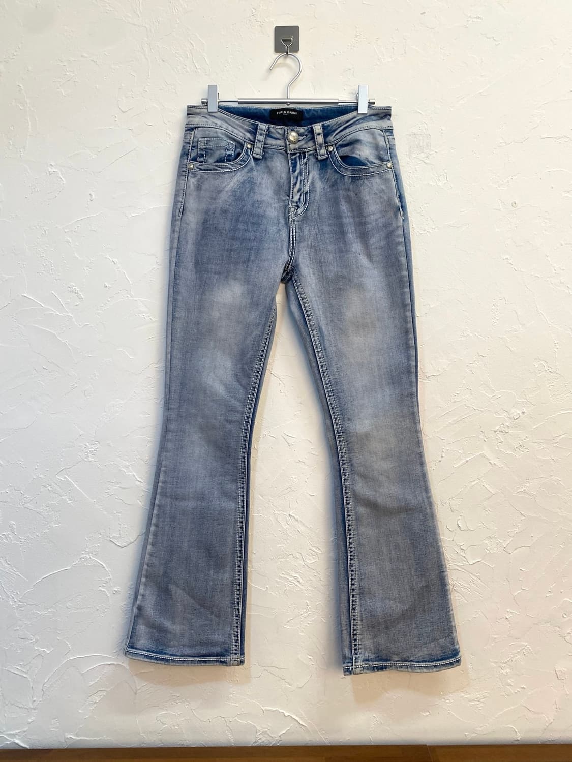 y2k 플레어 크로스 자수 데님 팬츠 상품이미지4