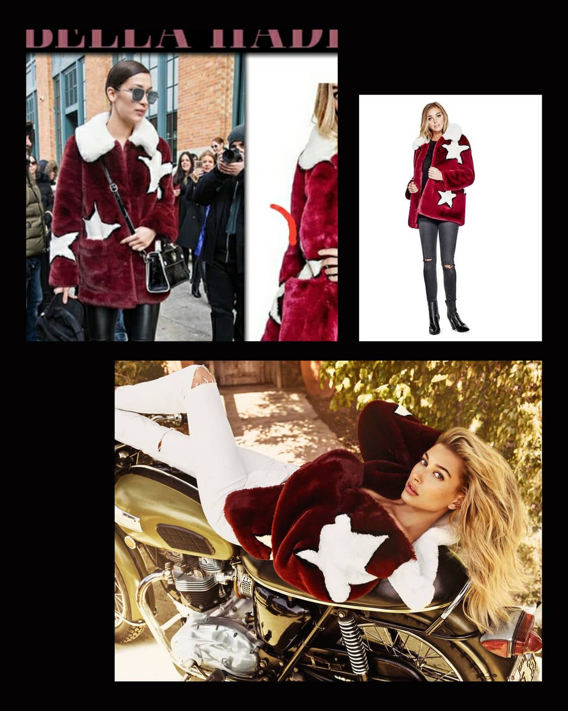 GUESS 2016 Season Star Pattern Fur Coat 상품이미지2