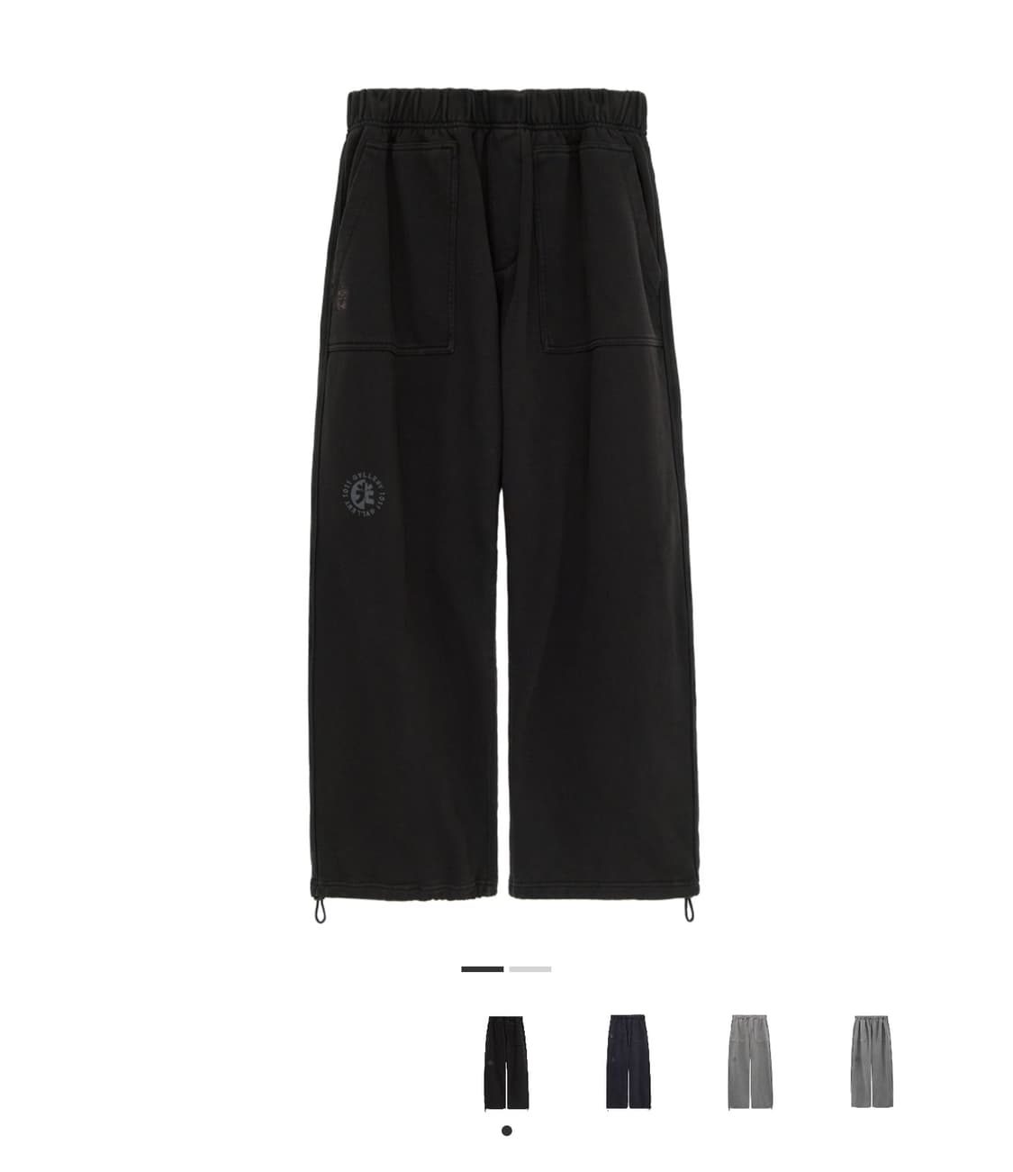 1) 폴리테루 퍼티그 스웻 팬츠 워시드 블랙  상품이미지1