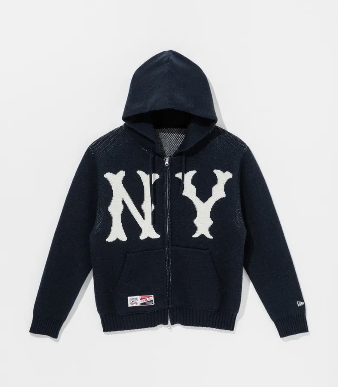 뉴에라 MLB 뉴욕양키스 후드 집업 니트 카디건 네이비 상품이미지1